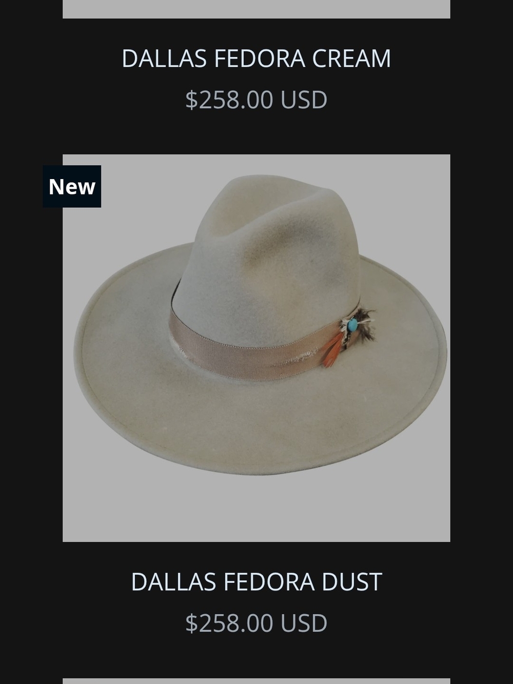 Dallas Fedora Cream - Dust